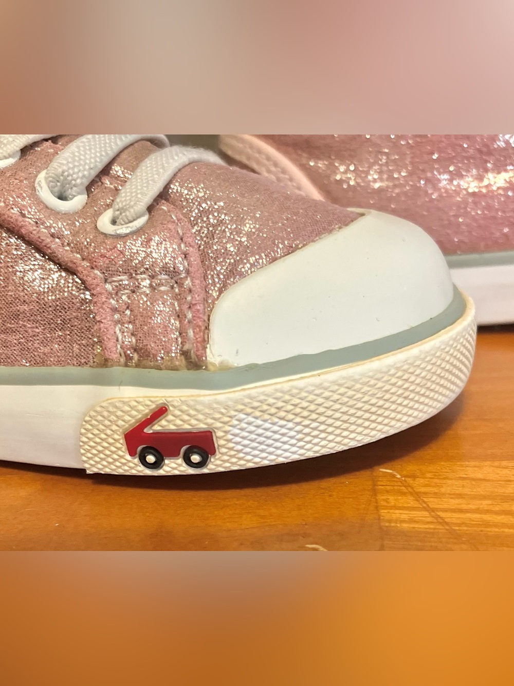 See Kai Run “Peyton” Leather Hightop, Pink Glitter - Size 6 (GUC) - Picture 7 of 10